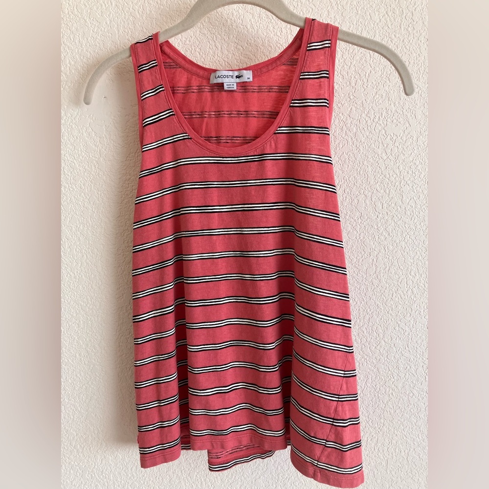 Lacoste Stripe Tank Top Size 38 Preowned